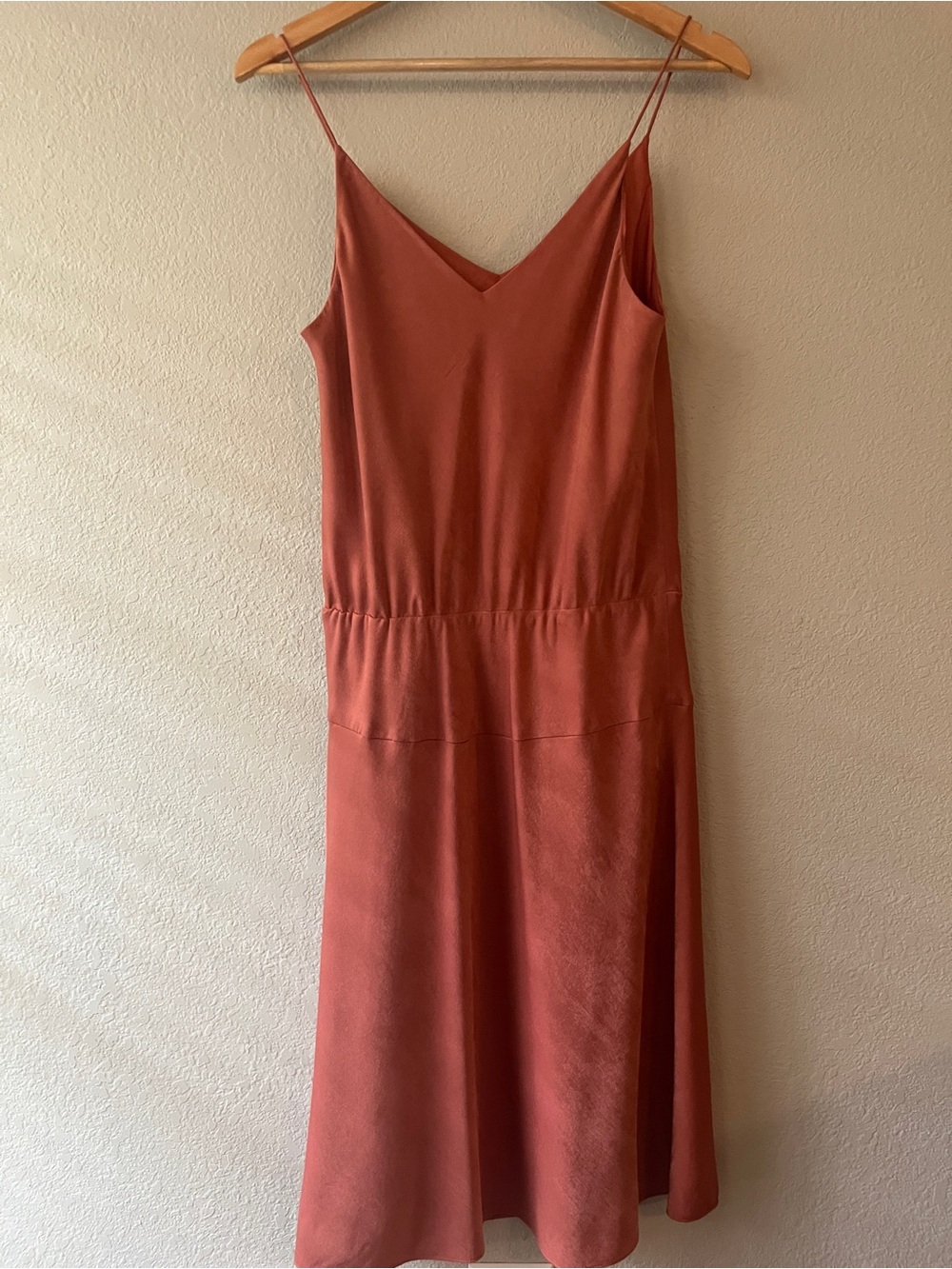 Banana Republic Satin Slip Midi Dress in Terracotta Size 10 - Picture 6 of 8